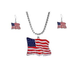 Flag Earring Necklace Set